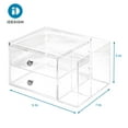 thumbnail image 5 of iDesign Clarity Cosmetic Organizer for Vanity Cabinet to Hold Makeup, Beauty Products, 2 Drawer with Side Caddy, Clear, 5 of 9