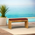 thumbnail image 2 of ARDEN Foam Outdoor Double Welted Bench Cushion, 48 x 18, made with ProFoam, Rain-proof, Fade Resistant, Chili Pepper Red Woven Solid, 2 of 9