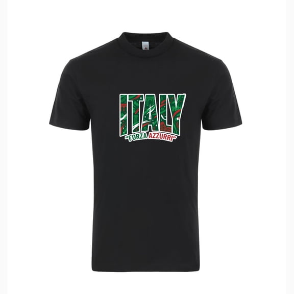 Italy Soccer T-Shirt 2026 – Unisex Adult Football Fan Tee, World Tournament Supporter Shirt - Black - S