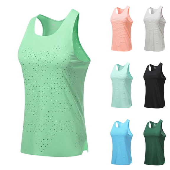Ihhxva Women's V-Neck Tank Top for Women Loose Fit Quick Dry Moisture Wicking Racerback Breathable Workout Yoga Running Casual Summer Activewear S-2XL