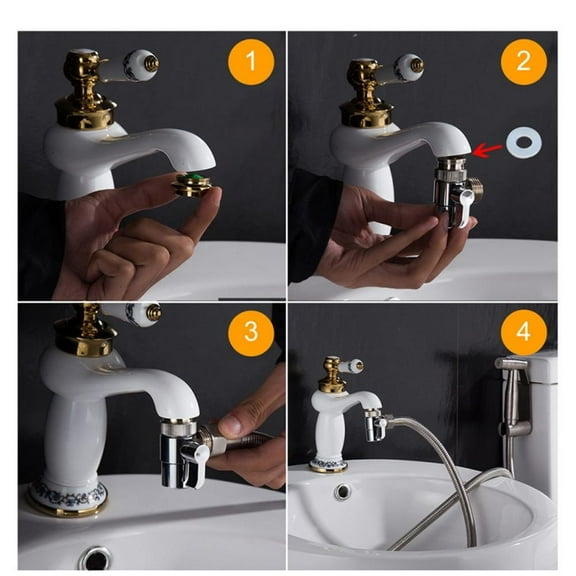 BETTERLIFE 2-in-1 Brass Bidet Shower Heads Diverter Valves Faucet Taps T-Adapter Spout M6 M99C
