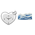 thumbnail image 1 of Luzkey Creative Heart Shape Wall Clock and Area Rug for Home Decor Quiet Movement Wall Art Non Slip Carpet Nursery Ocean Rug Gift, 1 of 8