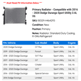 thumbnail image 2 of Primary Radiator - Compatible with 2016 - 2020 Dodge Durango Sport Utility 3.6L V6 2017 2018 2019, 2 of 2