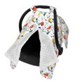thumbnail image 2 of Yiaed Geometric Retro Print Baby Car Seat Canopy Carrier Cover, Breathable Nursing Cover for Breastfeeding,Multi-Use Infant Carseat Stroller Cover, 2 of 7