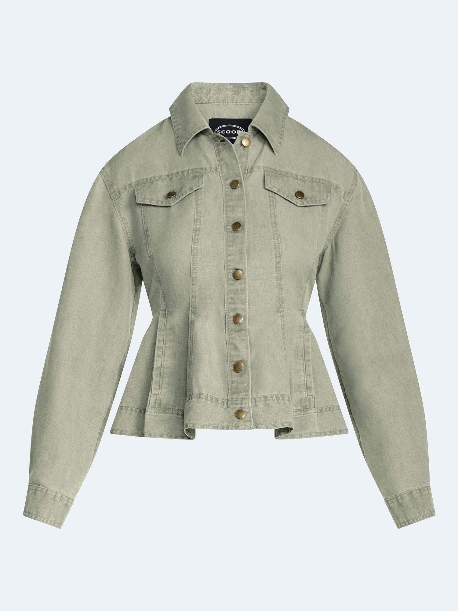 Scoop Women Plus Peplum Trucker Jacket, Sizes 1X-4X