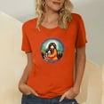thumbnail image 2 of Dadaria T-Shirt pour Femmes Chemise Orange Manches Courtes Col Rond Été Chandail Blouses m, 2 of 5