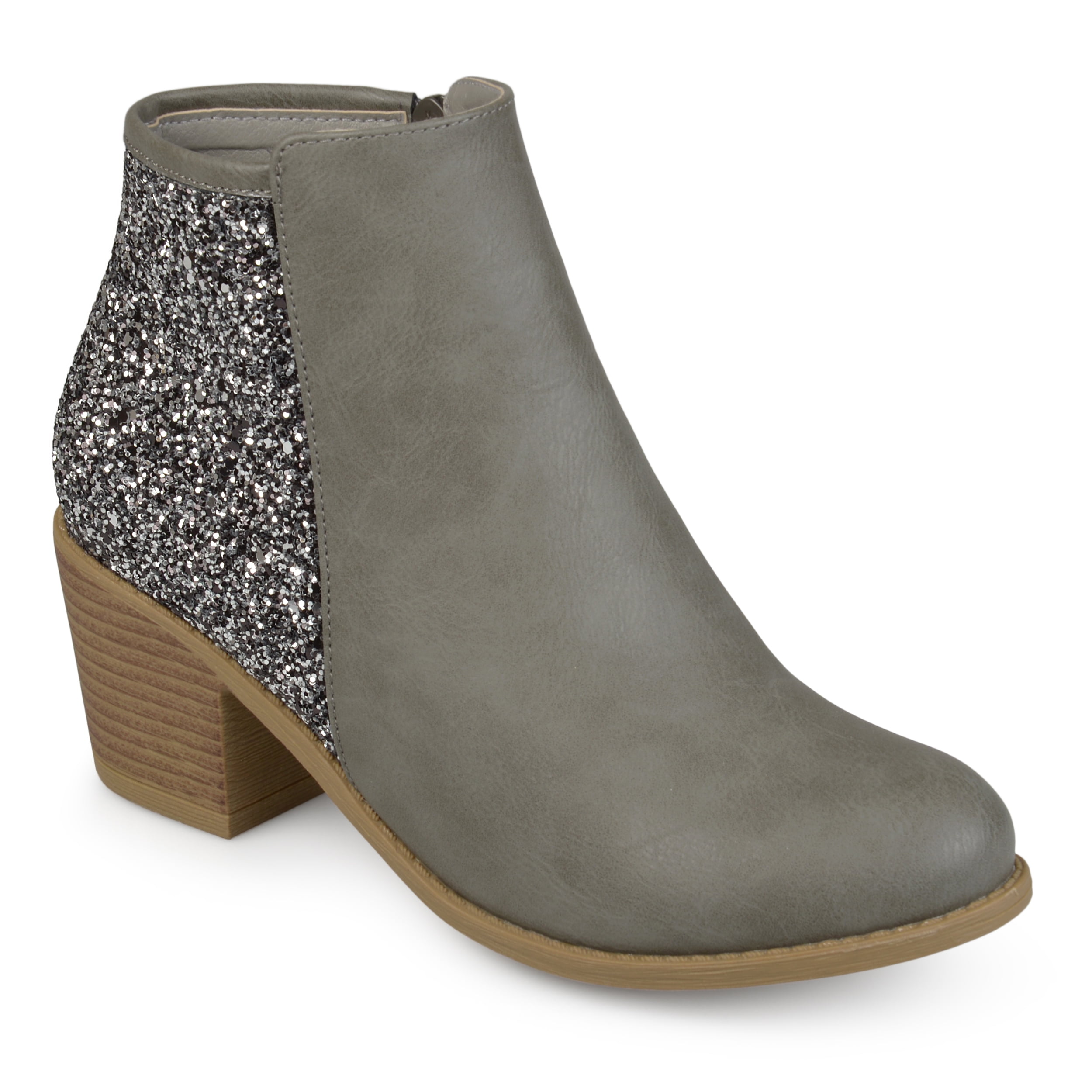 glitter booties heels