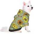 thumbnail image 2 of Fotbe Sage Green With Sunflowers Sudadera con Estampado para Perros Pequeños – Suéter con Capucha para Mascotas, Tela Suave de Forro Polar con Bolsillo-Small, 2 of 7