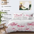 thumbnail image 3 of 3 Piece Pink Flowers Duvet Cover Set California King,Microfiber Comforter/Quilt Cover with Corner Ties and 2 Pillowcases,Vintage White Floral Plant Herb Botanical Soft Bedding with Zipper Closure, 3 of 8