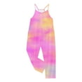 thumbnail image 5 of TOOYOU Girls Summer Jumpsuit Tie-Dye V Neck Sleeveless Romper Loose Fit Casual Jumpsuit With Pockets For Teens And Juniors Comfortable Fitting Clothing For Children Size 4-5 Years ,Pink, 5 of 5