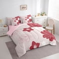 thumbnail image 3 of Manfei Cute Flower Floral 7pcs Bedding Comforter Set,Retro Minimalism Aesthetic Queen Bedding Sets,Red Pink Queen Sheet Sets For Kids,Luxury Bedroom Decor Reversible, 3 of 8