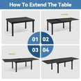 thumbnail image 3 of Crestlive Products Expandable Aluminum Outdoor Patio Dining Table for 6-10, Extendable 53" to 106", Weather-Resistant, 3 of 6