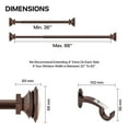 thumbnail image 2 of Deco Window 36 to 66 Inches Adjustable Curtain Rod for Windows with Square Finials & Brackets Set (1" Diameter, Brown), 2 of 6