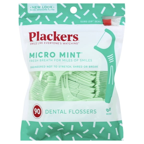 Plackers Dental Flossers Micro Mint 90 Count