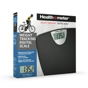 Health o meter Weight Tracking LCD Bathroom Scale, Black, 350lbs Capacity, AAA Battery Powered