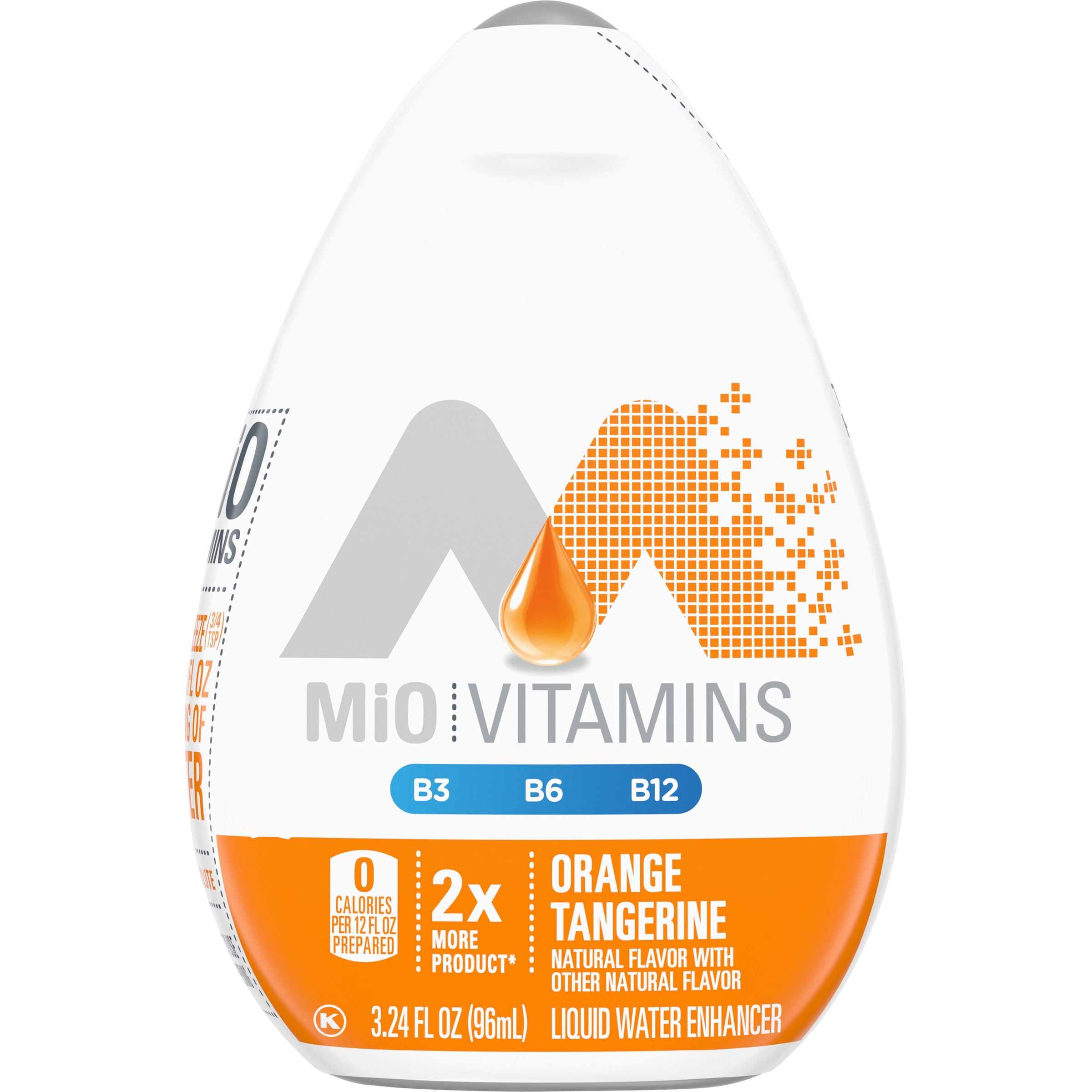 MiO Vitamins Orange Tangerine Liquid Water Enhancer Big Bottle, 3.24 fl