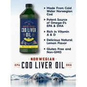 Cod Liver Oil Liquid | 48 fl oz (16 fl oz x 3 Bottles) | Lemon Flavor | by Carlyle