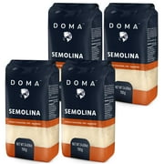 DOMA Semolina Flour 6.16lb (4x1.54lb) - Larger Granules Better Hold Sauces & Seasonings, Non-GMO, for Pizza, Pasta, Porridge, Bread, Pudding