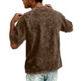 thumbnail image 5 of Mens Vintage Henley Shirts Classic Short Sleeve Button Tee Shirts Solid Color Casual Distressed Acid Washed Tops (Brown,M), 5 of 8