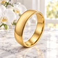 thumbnail image 2 of 6mm Stainless Steel Plated Gold Wedding Band Ring for Women or Men by Ginger Lyne Size 7, 2 of 5