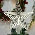thumbnail image 2 of Cinvoph Christmas Star Tree Topper Christmas Decorative Holiday Treetop Shatterproof Star Ornament for Holiday Christmas Tree Decoration 7" Silver, 2 of 8