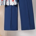thumbnail image 6 of Girls Casual Floral 2 Piece Outfits Sleeveless Peplum Tunic Camisole and Wide Leg Pants Set for Summer Party Wear Blue 11-12Years, 6 of 9