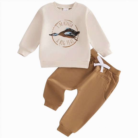 TOWED22 Toddler Boys Clothes Print Outfits Long Sleeve Pullover Jogger Pant 2PC Sets Fall Winter Outfit