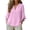 Hot Pink, variant on Summer Linen T-shirts for Women 3/4 Sleeves Ruffle V-Neck Top Casual Loose Fit Solid Shirts for Daily Wear Elegant Lightweight Tops