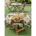 thumbnail image 2 of Round Outdoor Tablecloth With Umbrella Hole And Zipper– Farmhouse Country Waterproof Patio Table Cover for Party, Picnic, Backyard, 60" Dia. , Dwarf Bee Sunflower Gold Yellow, 2 of 8