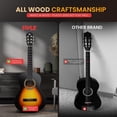 thumbnail image 4 of Pyle 30" Beginner Acoustic Guitar Kit, 1/4 Size All-Wood Guitar for Kids, Students & Beginners, Sunburst Teardrop Matte Finish, 4 of 7