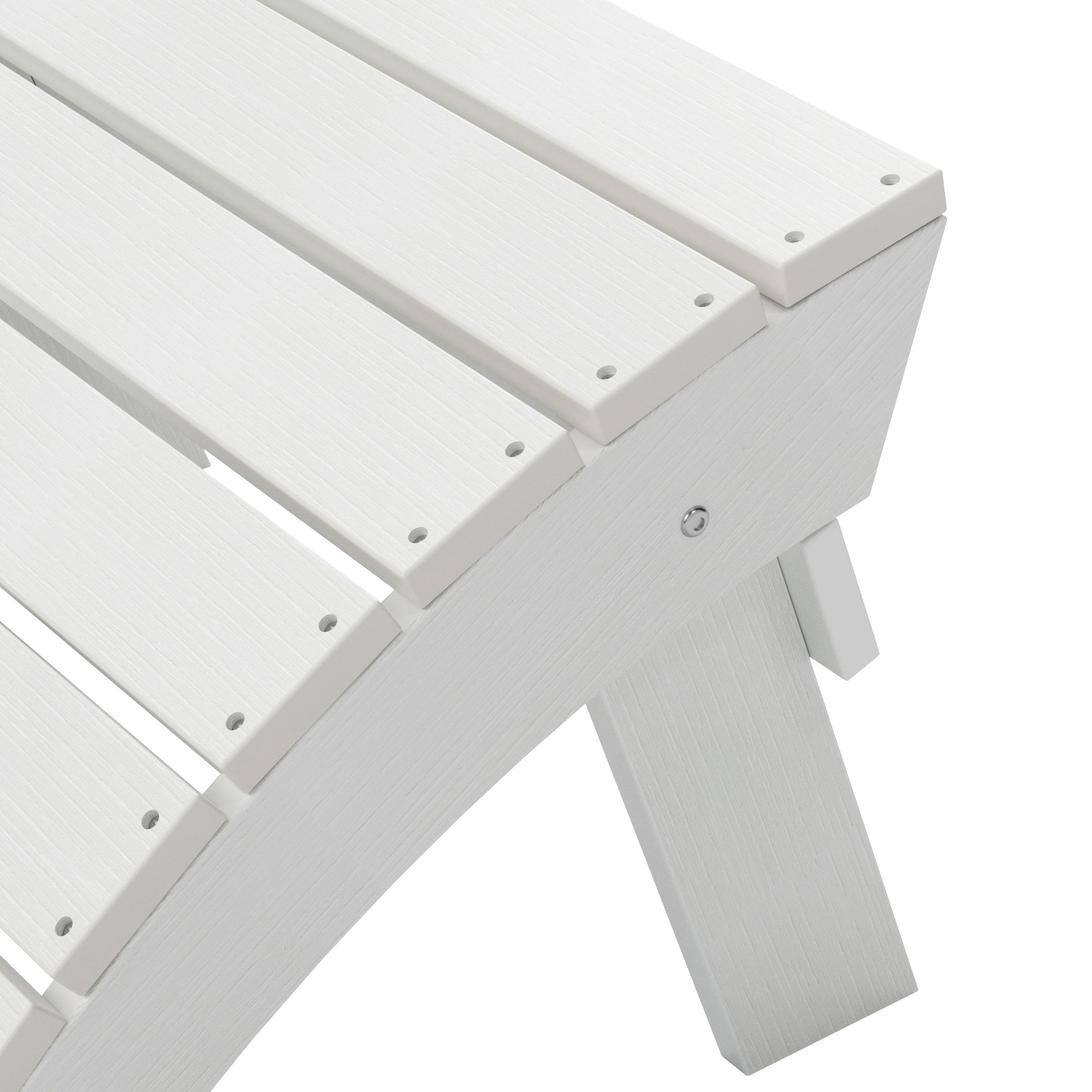 Outdoor Adirondack Chair Folding Ottoman, White