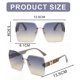 thumbnail image 2 of Gafas de sol cuadradas sin marco con borde recortado, gafas de sol de moda personalizadas con marco grande, hechas de PC, 2 of 5