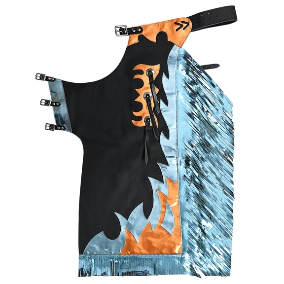 Western Youth Child Rodeo Bronc Bull Riding Show Genuine Leather Chaps