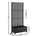 thumbnail image 5 of LuckyNote 73" H Metal Planter Box with Trellis, Raised Garden Bed for Climbing Plants, 12" Deep Planter with Drainage Holes & Lockable Wheels, Privacy Screen, Black, 5 of 8