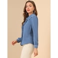 thumbnail image 4 of INSPIRE CHIC Women's Peter Pan Collar Work Blouse Puff Sleeve Button Down Shirt, 4 of 6