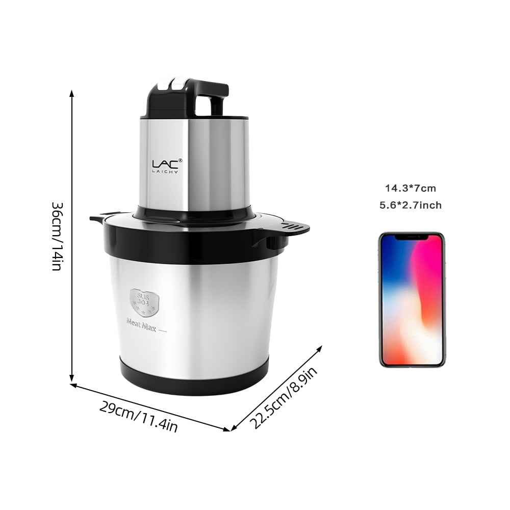 LAC LAICHY 3-Speeds 24 Cup Large Electric Meat Grinder,Electric Chopper,Food Processor with 4- Stainless Steel Blades,1500W High power Copper Motor For Meat,Baby Food,Black