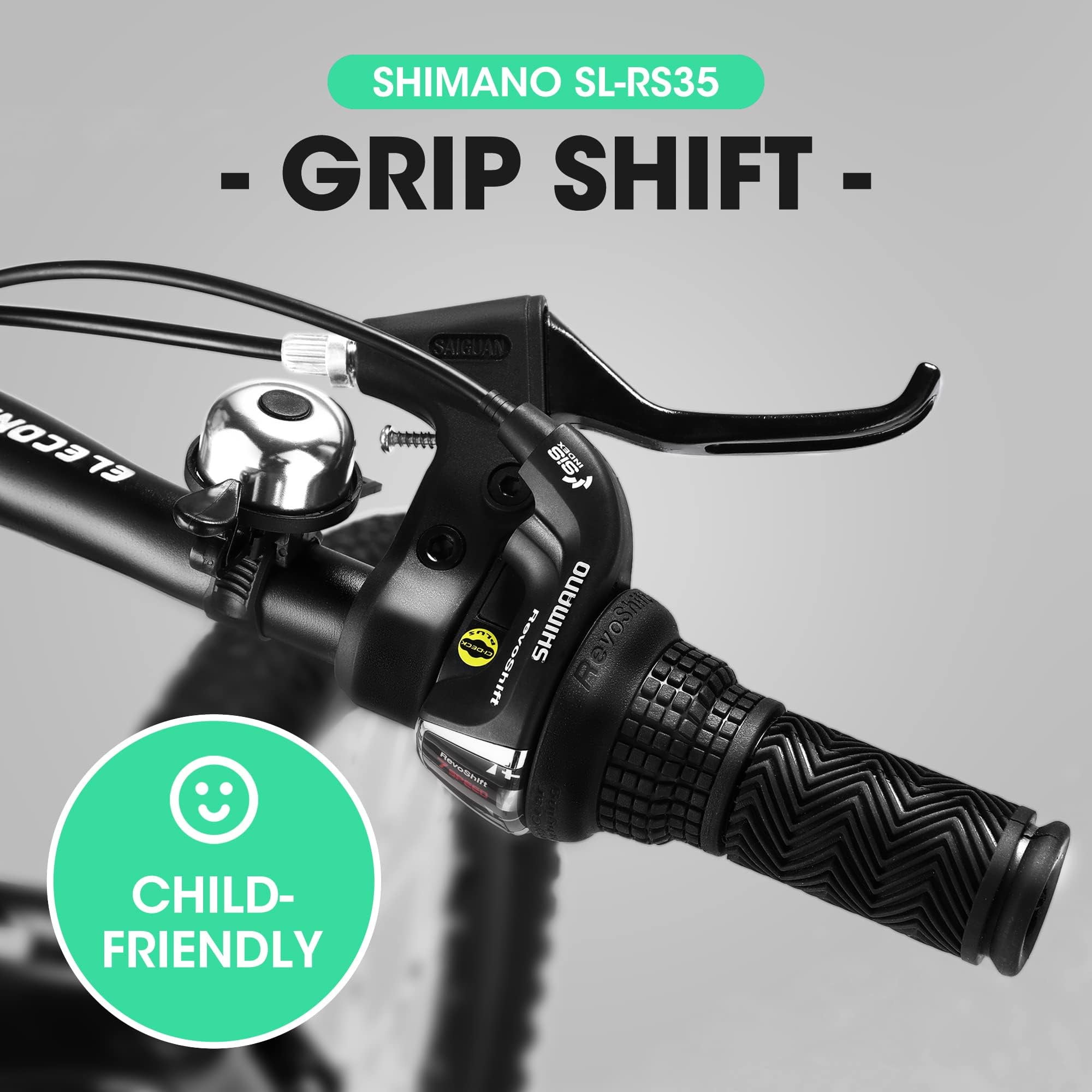 20" Bikes for Kids 6-12, SHINPT kids Mountain Bike, 7 Speed Bikes for 6-12 Year Old Boys and Girls, Big Tire Bike for Birthday Gift, Boys and Girls Mountain Bike with High Steel Frame