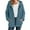 Blue, variant on Womens Fleece Hoodie Jacket Sherpa Lined Full Zip Up Trench Coats Winter Warm Soft Teddy Fleece Hooded Sweatshirt Fluffy Cardigans Jumpers Sweater Overcoat Black L
