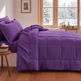 thumbnail image 6 of Aisbo Full 7-Piece Comforter Set - Seersucker Bed in a Bag with Comforter, Sheets & Pillowcases, All Season Luxury Bedding, Purple, 6 of 10