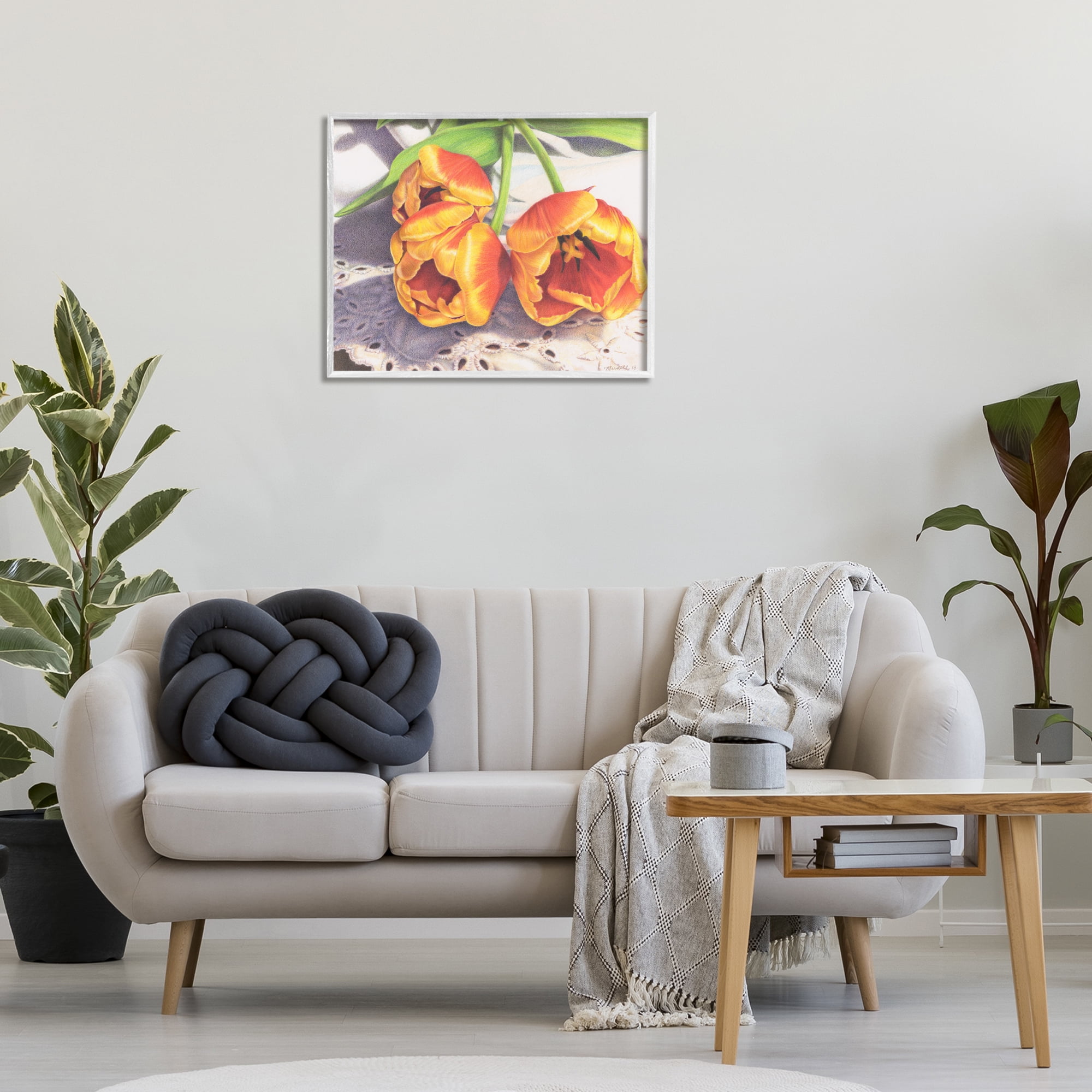 Stupell Industries Three Of A Kind Botanical & Floral Painting White Framed Art Print Wall Art, 30 x 24