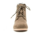 thumbnail image 3 of Qupid Womens Olee-15/Rex-S Lace Up Faux Leather Ankle Wedge Boots, 3 of 3