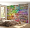 thumbnail image 6 of Tiptophomedecor Background & Patterns Wallpaper Wall Mural - Rainbow Brick Wall, 6 of 8