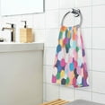 thumbnail image 3 of Yayeee 100% Cotton Hand Towels for Bathroom 16" x 28" Soft Absorbent Kitchen Towel, Black Colorful Circles, 3 of 7
