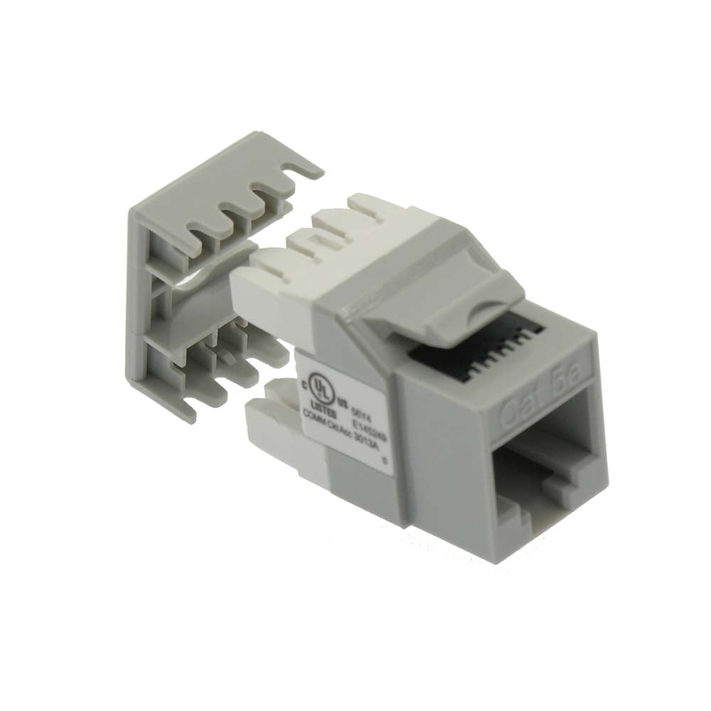 ACCL Cat.5E RJ45 110 Type 180Â° Keystone Jack Gray, 3 Pack - Walmart.com