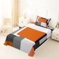 thumbnail image 3 of Castle Fairy Mid Century Geometric Panel Twin Sheets 3pcs,Minimalism Color Block Bedding,Terracotta Gray Black,1 Flat Sheet, 1 Fitted Sheet and 1 Pillowcase, 3 of 7