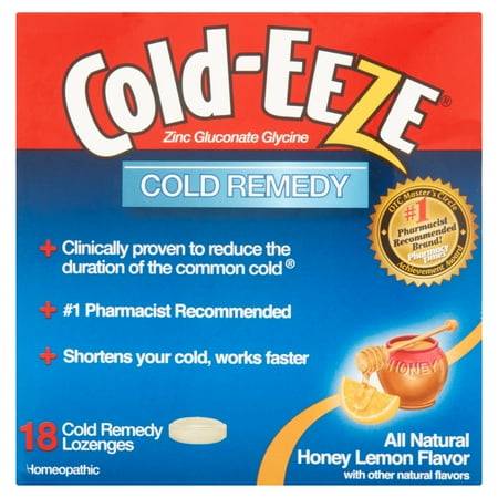 Cold-Eeze Cold Remedy All Natural Honey Lemon Flavor Lozenges, 18 ct