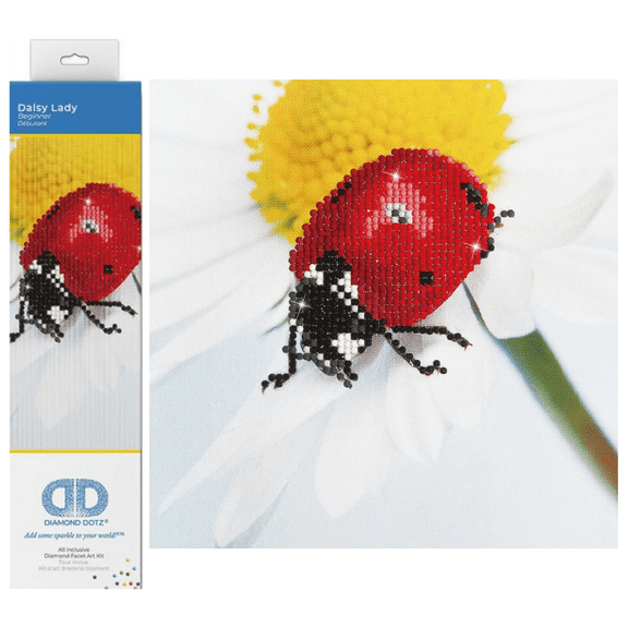 Diamond Dotz Daisy Lady Ladybug Diamond Painting Kits for Adults - Diamond Art Kits a Relaxing Creative Craft Kit with Dotz Gems 7.9"x7.9"