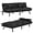 Black, variant on Futon Sofa Bed Convertible Solid Wood Couch Comfortable Chenille Fabric with 2 Cushions for Living Room (Black)