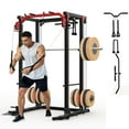thumbnail image 1 of GARVEE Multi-Functional Squat Rack with LAT Pulldown System Exercise Power Cages,2000lb Capacity,Black&Red, 1 of 7