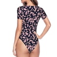 thumbnail image 4 of The Xecao Flower Women's Crew Neck Body Suit, a short-sleeved bodysuit and basic swimsuit, both comfort and style for dating and daily life, 4 of 9